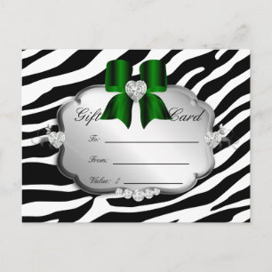 Carte postale Salon Zebra Jewels Bow Green