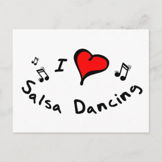 Carte Postale Salsa Dancing I Heart Love Cadeau