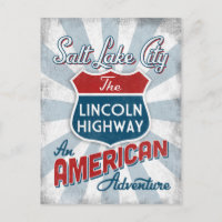 Salt Lake City Lincoln Hwy Amérique Vintage Utah