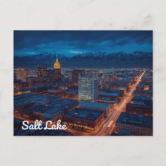 Carte Postale Salt Lake City Skyline Mountain View (Devant)