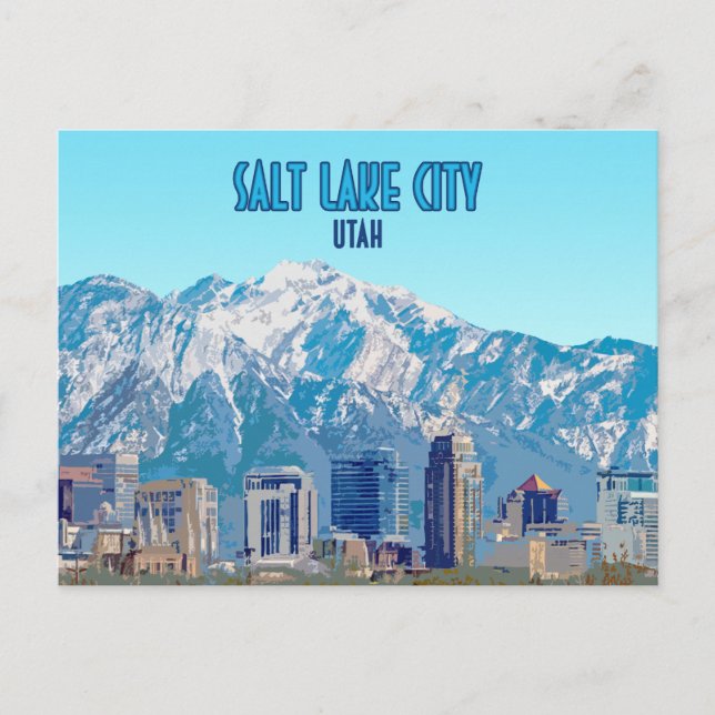 Carte Postale Salt Lake City Utah Downtown Vintage (Devant)