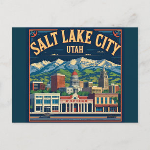 Carte Postale Salt Lake City Utah rétro vintage Voyage
