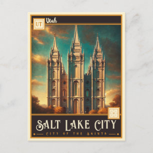 Carte Postale Salt Lake City, Utah Vintage