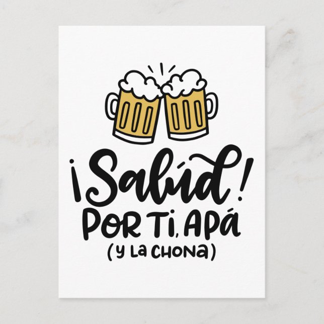 Carte Postale Salud ou Mi Apa et la Chona, dessin à la main (Devant)