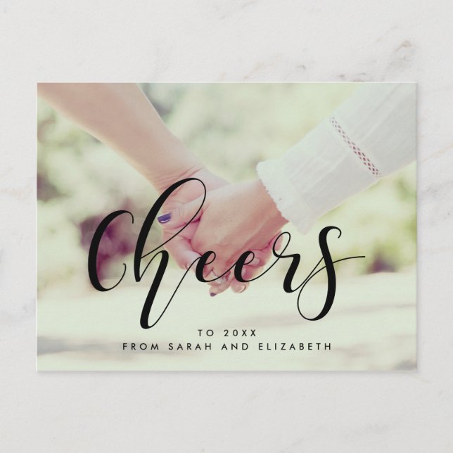 Carte Postale Salue Elégante photo du Nouvel An (Devant)