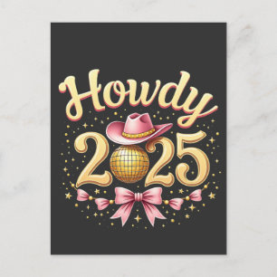 Carte Postale Salut 2025 Nouvel An Cowboy Western