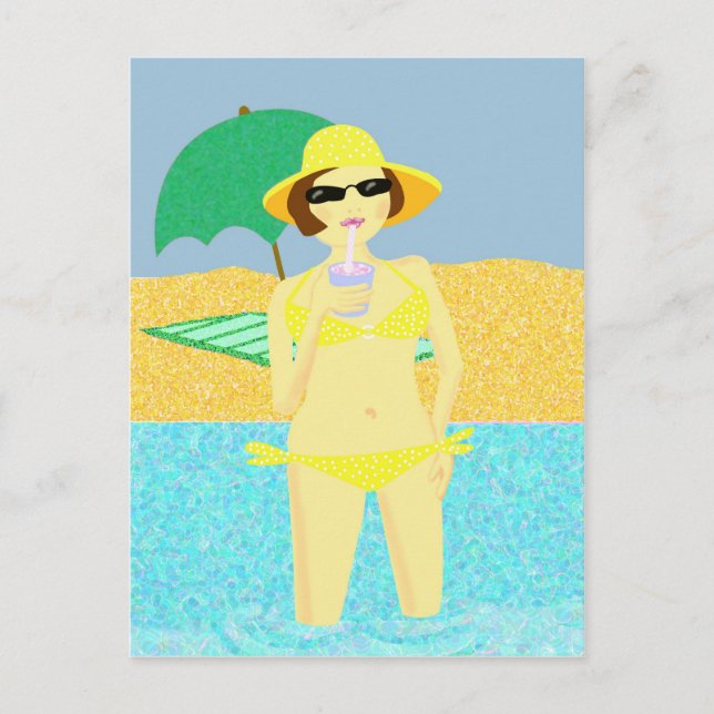 Carte Postale Salut de la plage (Devant)