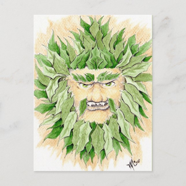 Carte Postale salut de l'homme vert (Devant)