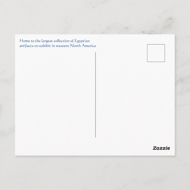 CARTE POSTALE SALUT DU MUSÉE ÉGYPTIEN ! (Dos)