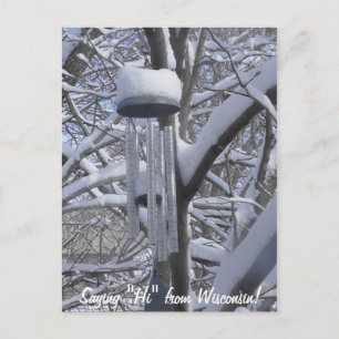 Carte Postale Salut du Wisconsin Snowy Chimes