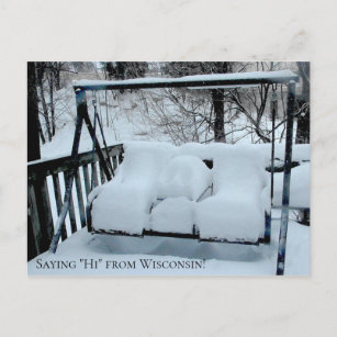 Carte Postale Salut du Wisconsin Snowy Day