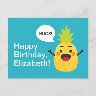 Carte Postale Salut les amis ! Illustration d'ananas