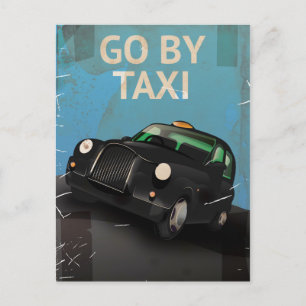 Carte Postale Salut un taxi ! poster vintage.
