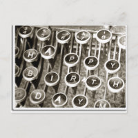 Salutation d'anniversaire de la machine à écrire v