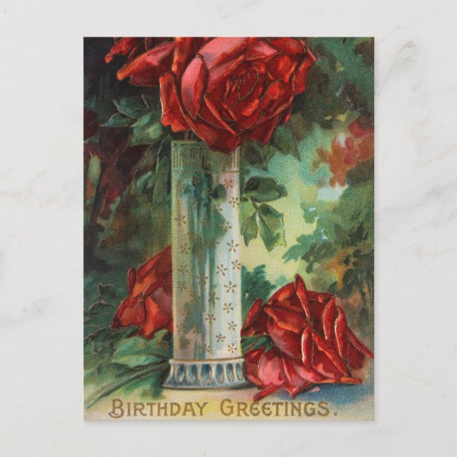 Carte Postale Salutation d'anniversaire vintage (Devant)