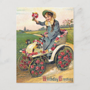 Carte Postale Salutation d'anniversaire vintage
