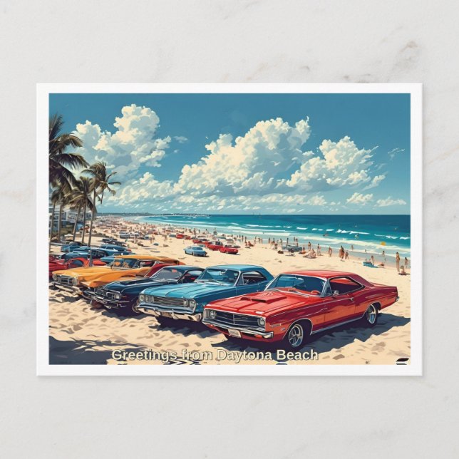 Carte Postale Salutation de Daytona Beach, Illustration années 1 (Devant)