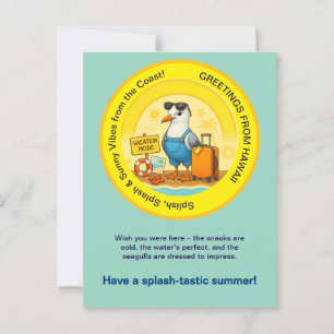 Carte Postale salutation de destination ensoleillée et amusante 