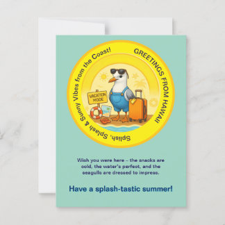 Carte Postale salutation de destination ensoleillée et amusante