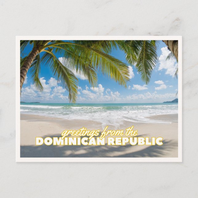 Carte Postale Salutation de la plage tropicale de la République  (Devant)