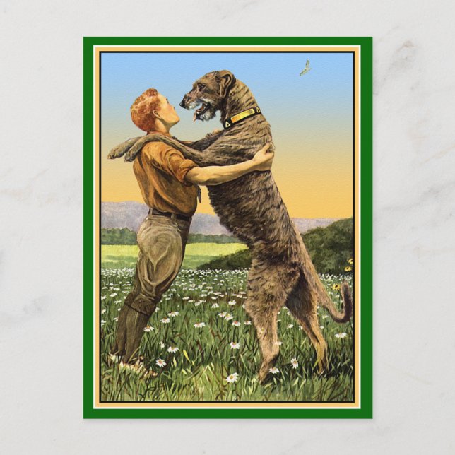 Carte Postale Salutation de l'Irish Wolfhound (Devant)