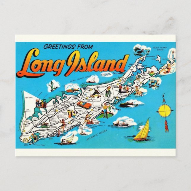 Carte Postale Salutation de Long Island, NY (Devant)