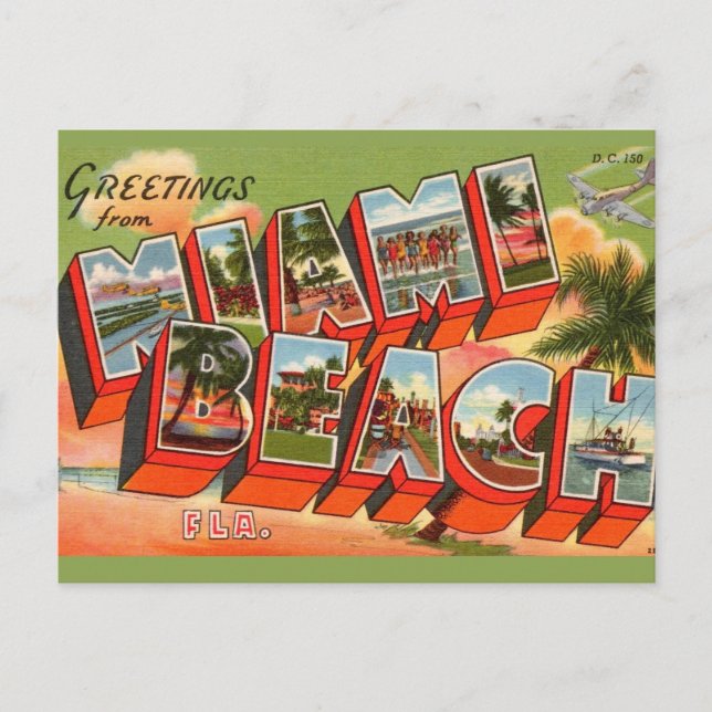 Carte Postale Salutation de Miami Beach (Devant)