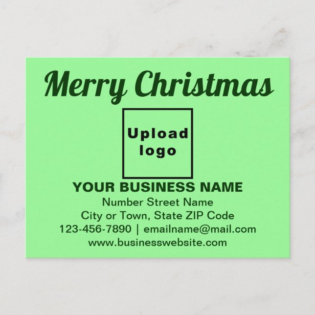 Carte Postale Salutation de Noël d'affaires sur vert clair (Devant)