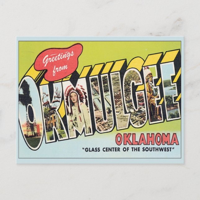 Carte Postale Salutation De Okmulgee Oklahoma (Devant)