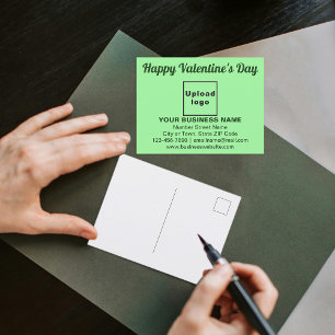 Carte Postale Salutation de Saint-Valentin pour le vert clair