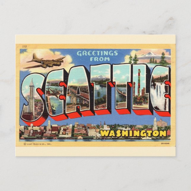 Carte Postale Salutation de Seattle (Devant)