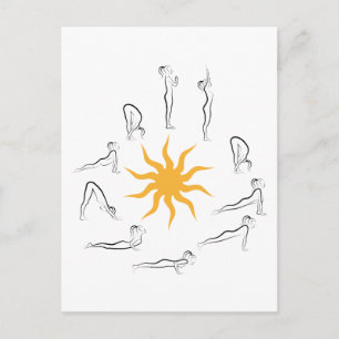 Carte Postale salutation de soleil yoga