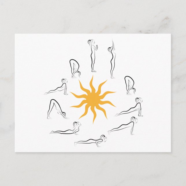 Carte Postale salutation de soleil yoga (Devant)