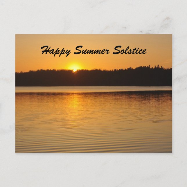 Carte Postale Salutation du solstice d'été au coucher du soleil (Devant)