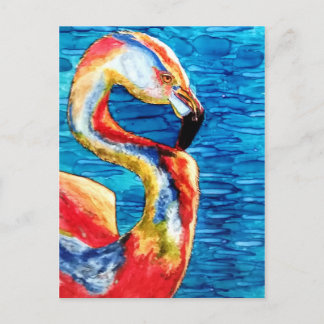 Carte Postale Salutation Flamant rose !