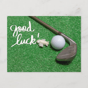 Carte Postale Salutation golf balle de golf bonne chance bonne c
