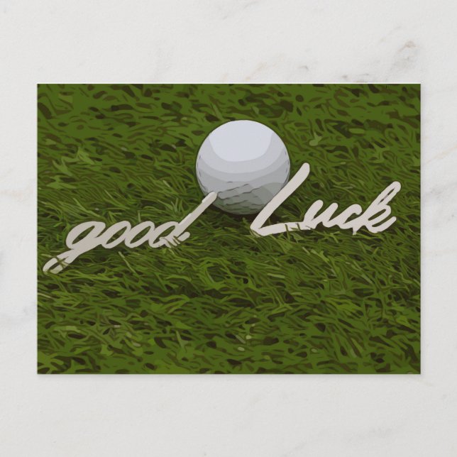 Carte Postale Salutation golf balle de golf bonne chance par écr (Devant)