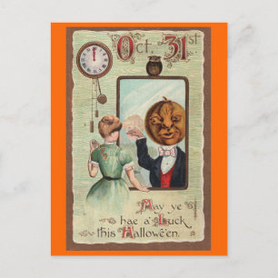 Carte Postale Salutation Halloween - Design Vintage vers 1910