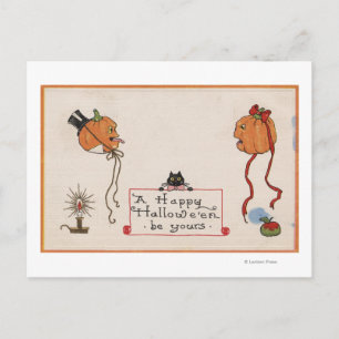 Carte Postale Salutation HalloweenMr. & Mme Jack-O-Lantern