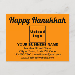 Carte Postale Salutation Hanoukka d'affaires sur couleur orange
