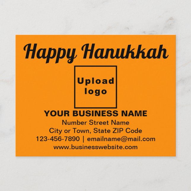 Carte Postale Salutation Hanoukka d'affaires sur couleur orange (Devant)