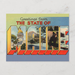 Carte Postale Salutation Maine