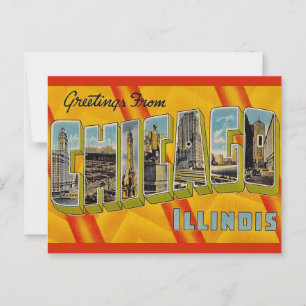 Carte Postale Salutation Rétro de Chicago 