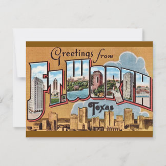 Carte Postale Salutation Rétro Fort Worth TX