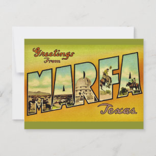 Carte Postale Salutation Rétro Marfa Texas