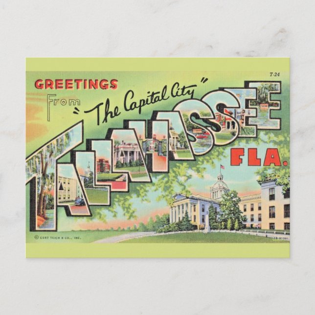 Carte Postale Salutation Tallahassee Floride (Devant)