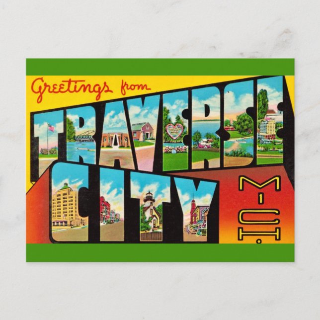 Carte Postale Salutation Traverse City Michigan (Devant)