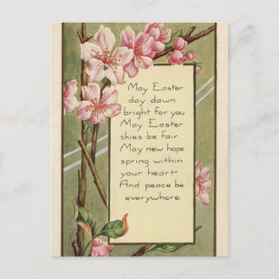 Carte Postale Salutation vintage des fleurs de Pâques