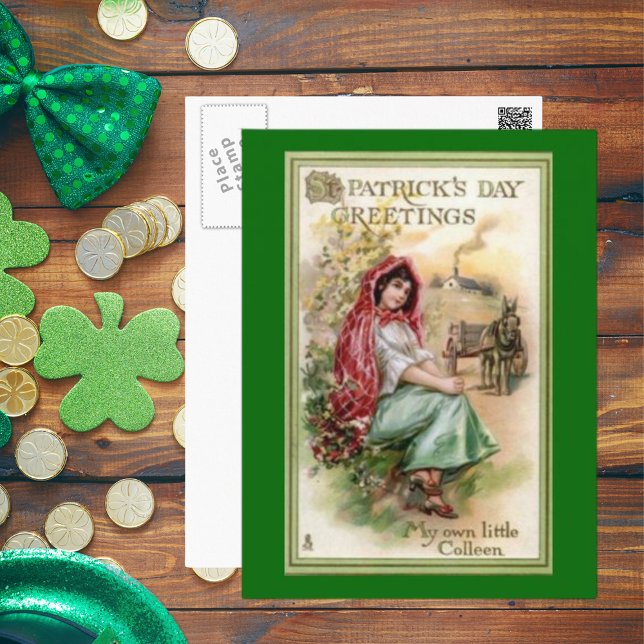 Carte Postale Salutation vintage pour la Saint-Patrick (Vintage St. Patrick's Day Greeting Postcard)