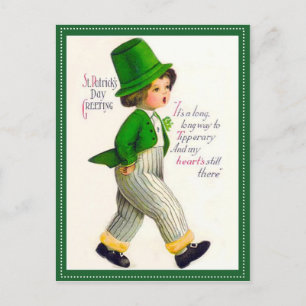 Carte Postale Salutation vintage pour la Saint-Patrick